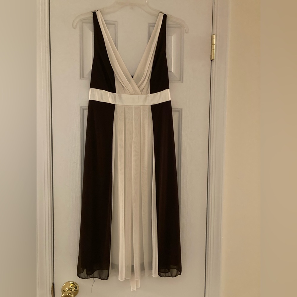 Ruby Rox brown and cream medium dress